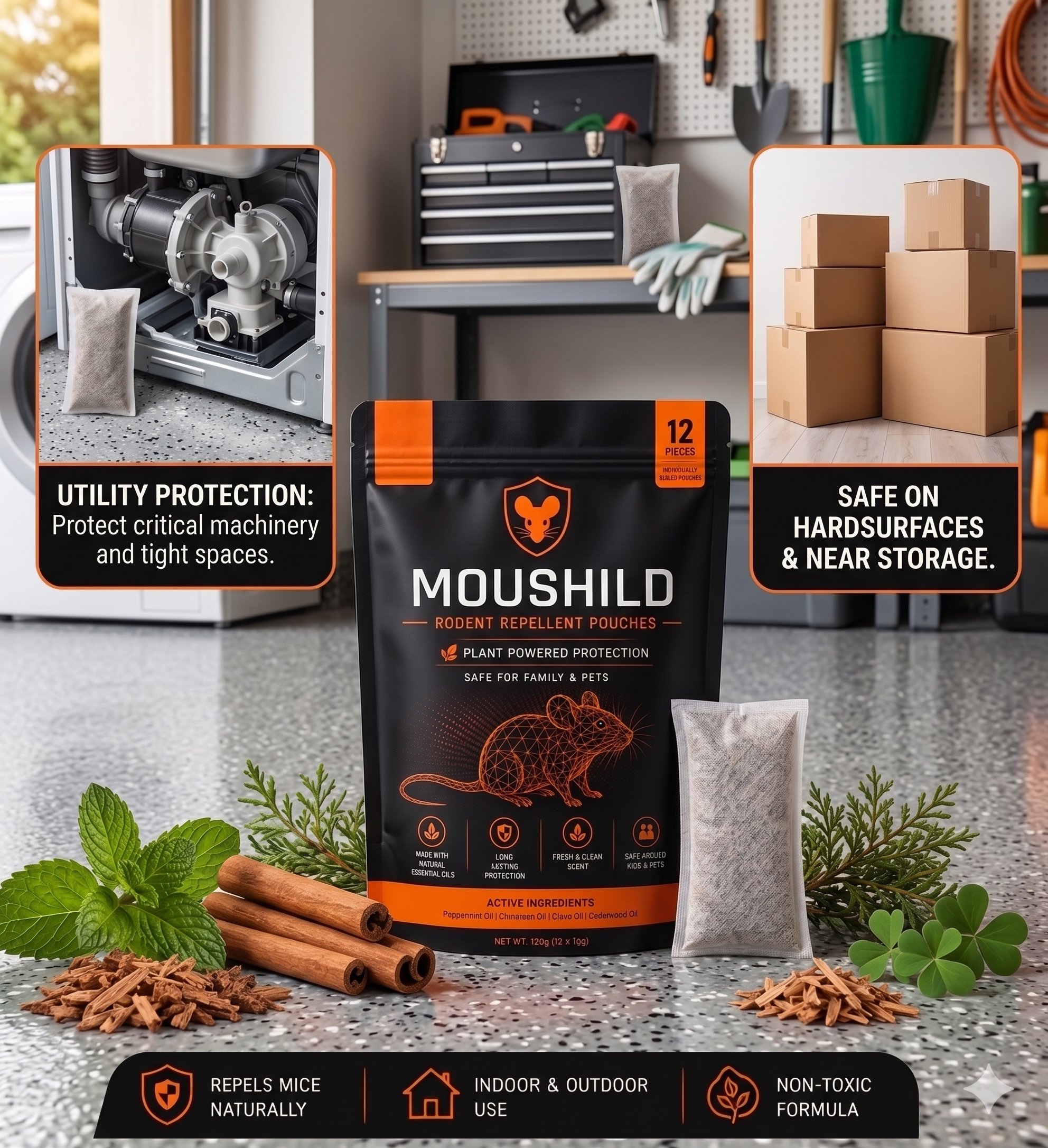 Moushield Natural Mouse & Rodent Repeller Pouch